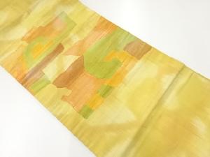 リサイクル 手織り紬抽象模様織出しぼかし名古屋帯